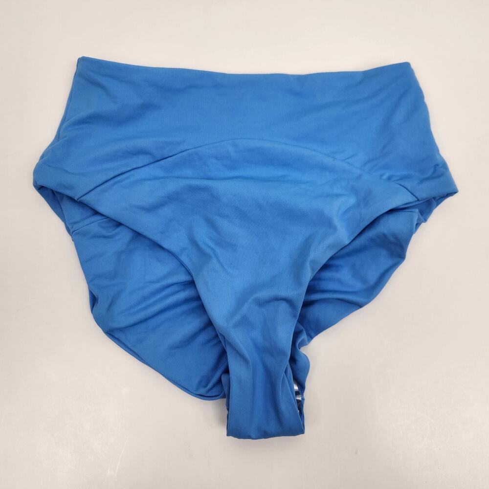 L*Space Luka Bikini Bottom Classic Fit Size XS Blue NWOT Back Cutout Ruched